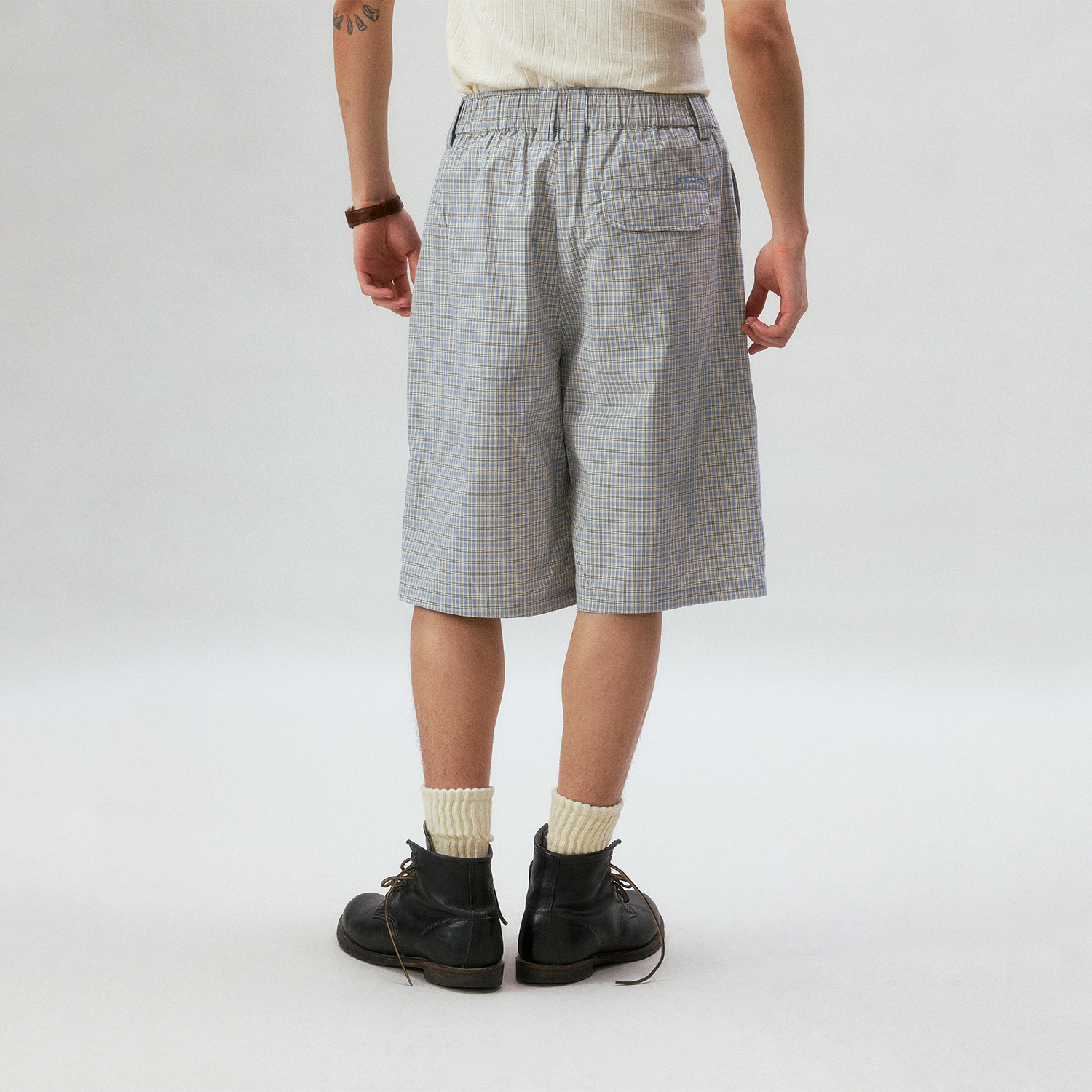 化学制品 格纹休闲大短裤 P10_BLU_SHORTS - 图2