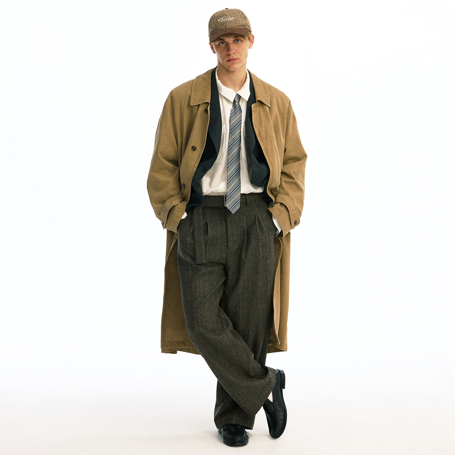 化学制品 中古感卡其气质风衣 J11_KHI_COAT - 图0