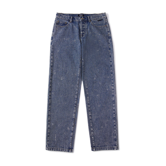 BURNIN* Misty Jeans 여름 얇은 드레이핑 루즈한 레트로 워시드 스트레이트 캐주얼 바지 남성용