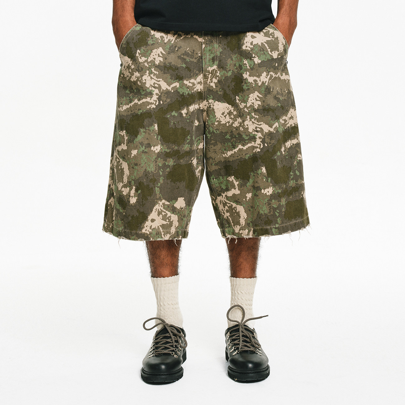 BURNIN*迷彩做旧休闲短裤男夏季美式街头潮流宽松直筒五分裤百搭,淘宝优惠券,粉丝福利购,淘宝优惠卷
