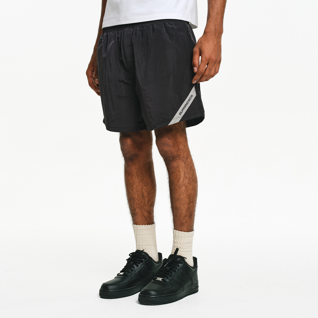 BURNIN*织带拼接尼龙休闲短裤男夏运动休闲速干宽松裤子国潮百搭 - 图2