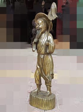 姜太公钓鱼工艺品风水铜器