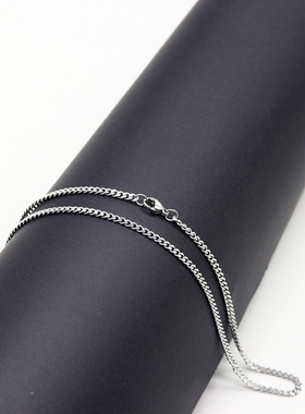 扁平磨链DIY不锈钢简约锁骨链