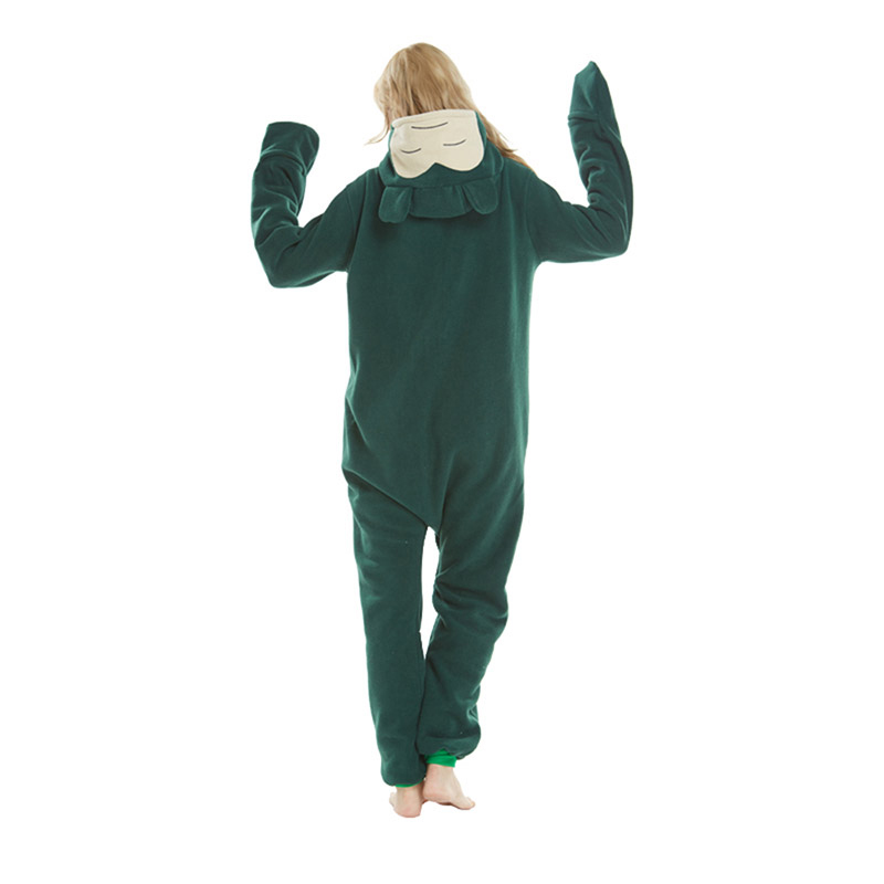 Party Jumpsuit Women Adult Hooded Fancy Green Long Sleepwear-图2