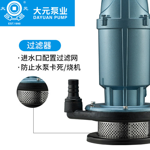 大元潜水泵220V家用高扬程井水抽水机高压大流量水泵农用灌溉QDX - 图2