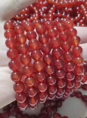 天然红玛瑙石散diy百搭手串