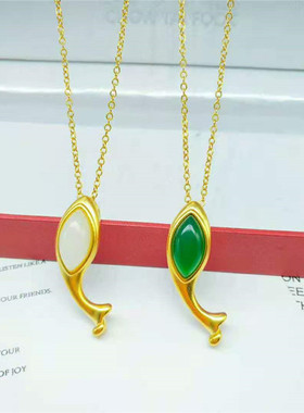小海豚项链黄铜镀金久不掉色吊坠