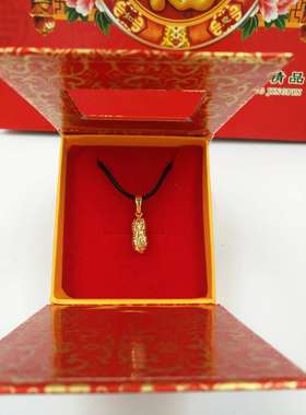 花生欧币风饰品黄金色项链吊坠