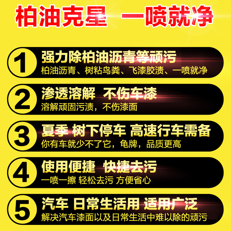 正品龟牌 柏油清洗剂漆面 虫胶 柏油清洁剂G-4528R汽车用品除胶剂 - 图1