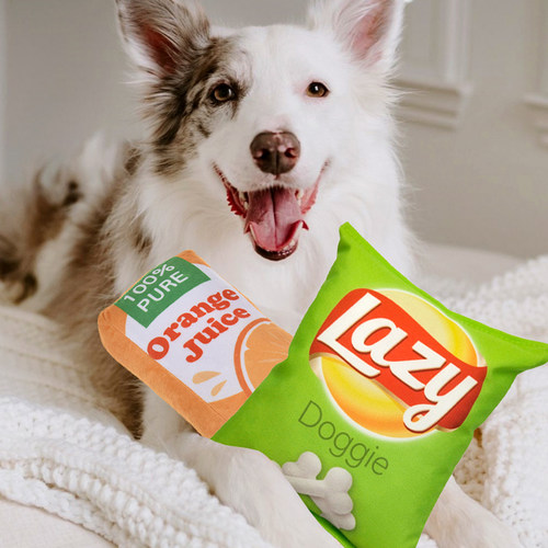QZee狗狗发声玩具毛绒薯片饮料啤酒抱枕响纸耐咬磨牙解闷大小型犬 - 图2