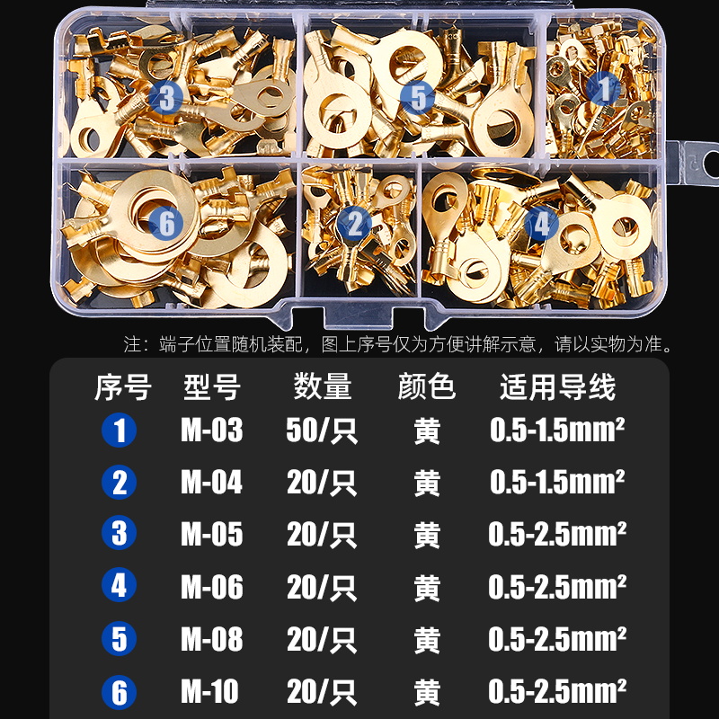 O型U形冷压端子接地片 快速接线全铜裸端头 圆形接线片汽车接插件 - 图1