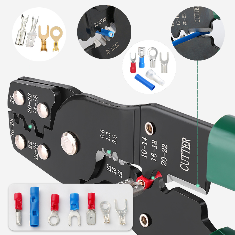 多功能压线钳剥线钳剪线钳 OTUT冷压接线端子手动压接钳子-图3