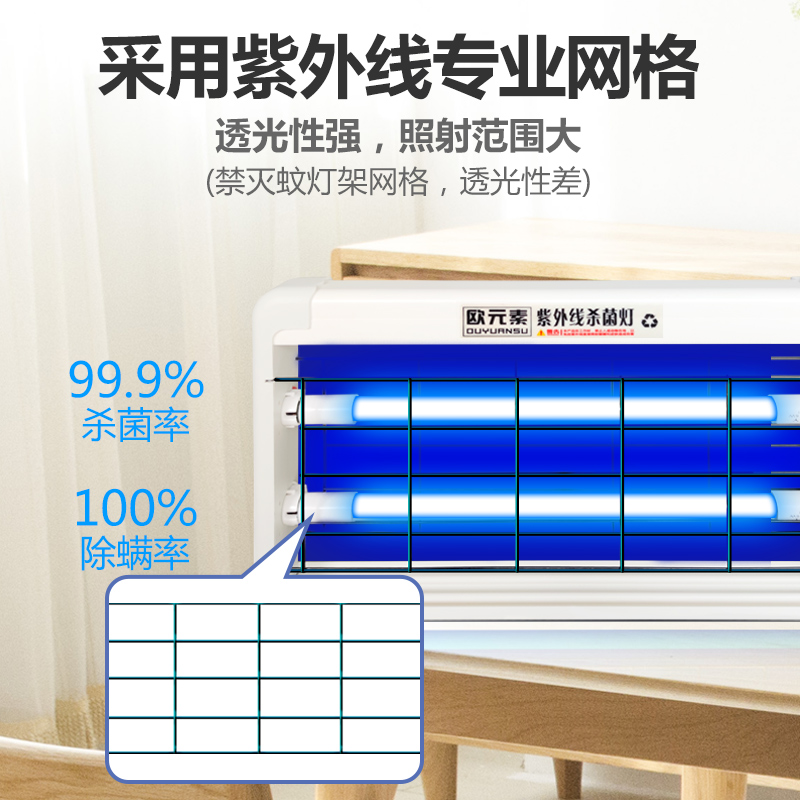 欧元素紫外线消毒灯杀菌灯幼儿园移动式臭氧除臭灭菌灯家用除螨灯-图2
