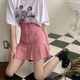 Short white pleated skirt Korean style hot girl a line plus size