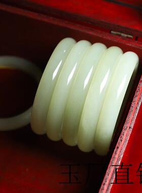 新疆和田玉晴水料青海特色泥鳅背手镯女全新珠宝俄料真玉镯子证书