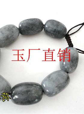 精品促销新疆和田玉手链青花墨玉籽料手串芝麻粒男女同款首饰送礼