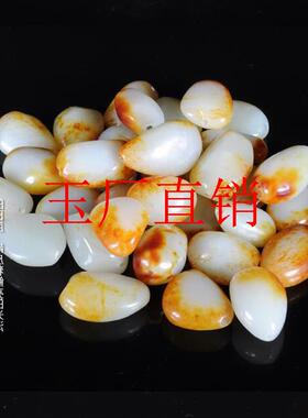 新疆和田玉手链糖白玉原石籽料玉手串枣红皮随形玉手串高档男女款