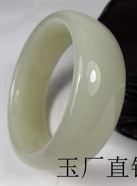 高端新疆和田玉昆仑白玉手镯羊脂级青白玉手镯女款玉镯百搭气质款
