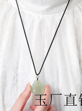 新疆和田玉弥勒佛吊坠女款晴水玉佛头玉坠项链小佛公玉石玉佩挂件