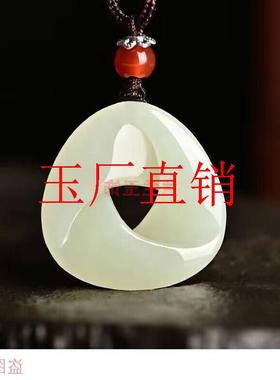 和田玉时来运转玉吊坠平安扣转运玉佩个性青玉饰品项链挂件男女款