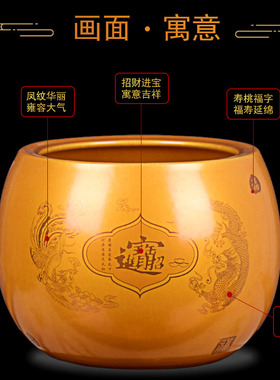 景诺陶瓷聚宝盆中式客厅聚财摆件