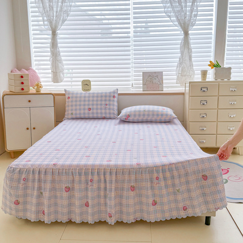 床裙床罩单件下摆遮丑带裙边床单1.5米1.8米花边防尘罩三件套防滑,淘宝优惠券,粉丝福利购,淘宝优惠卷