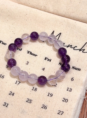 原创多宝巴西浅紫水晶手串