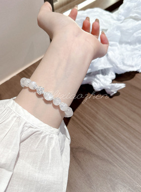 天然原矿蓝光奶油体月光石