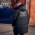 Black Jinchai thương hiệu áo khoác nam mùa đông cỡ lớn chất béo cotton dài quần áo cộng với phân bón để tăng áo khoác cotton trùm đầu lỏng lẻo - Bông áo khoác nam kaki Bông