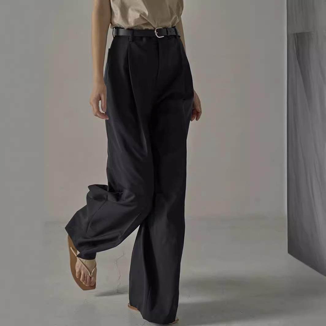 【现货】Rouje Life灰色西装裤女春秋新款高腰阔腿拖地直筒长裤,淘宝优惠券,粉丝福利购,淘宝优惠卷