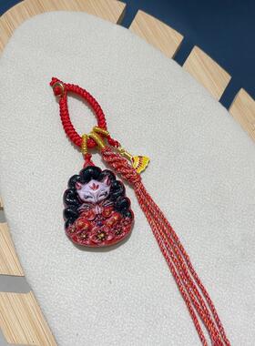 2024新款原创朱砂红砂九尾吊坠