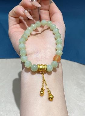 天然和田玉晴水手串佛珠手链