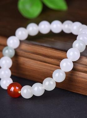 玉石小珠925镀金单圈手链