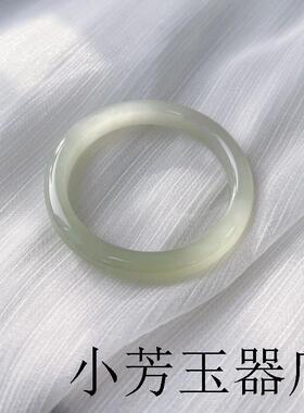 新疆和田玉色阿富汗玉冰晴底玉镯子正圈高端手镯气质油润玛瑙玉髓