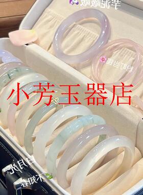 精选白月光手镯玉石镯荔枝冻玛瑙手镯冰种玉镯玉髓镯子百搭送礼款