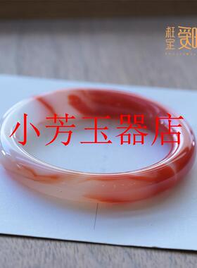 原创设计半山半水飘花色手镯红色锦鲤琉璃镯子复古风圆条汉服配饰