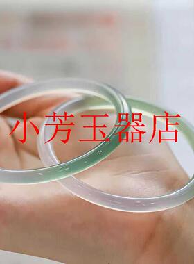 半山半水油青渐变玉髓玉石手镯时尚百搭古风感女款送给女朋友礼物