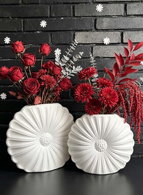 欧式家用花园意塑料花瓶仿陶瓷加厚装饰花瓶家居办公室装饰品