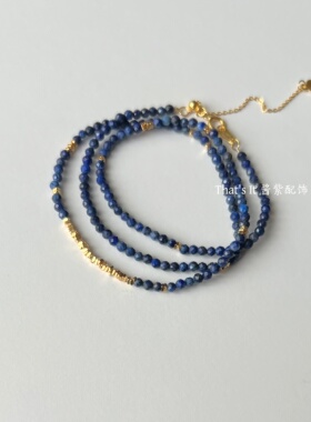 天然青金石项链女款高级感轻奢
