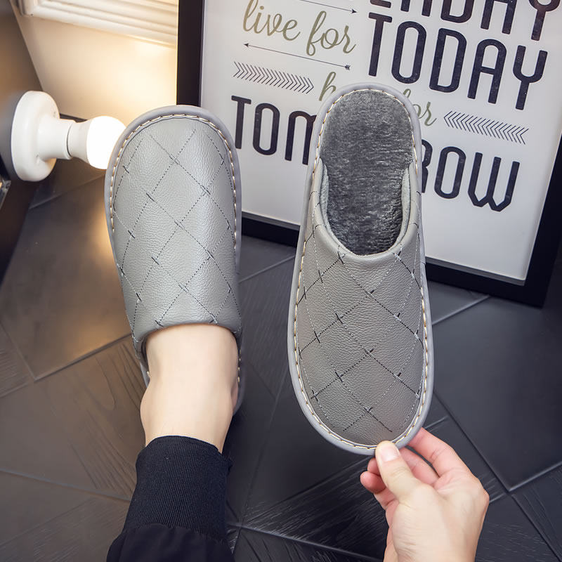 海宁全真皮居家棉拖鞋家居绣花冬季拖鞋女情侣防滑厚底牛皮拖鞋男,淘宝优惠券,粉丝福利购,淘宝优惠卷