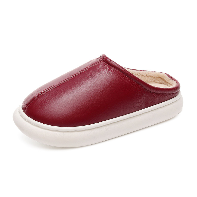 全真皮防水秋冬棉拖鞋季外穿加绒保暖厚底女士踩屎感室内棉鞋男款,淘宝优惠券,粉丝福利购,淘宝优惠卷