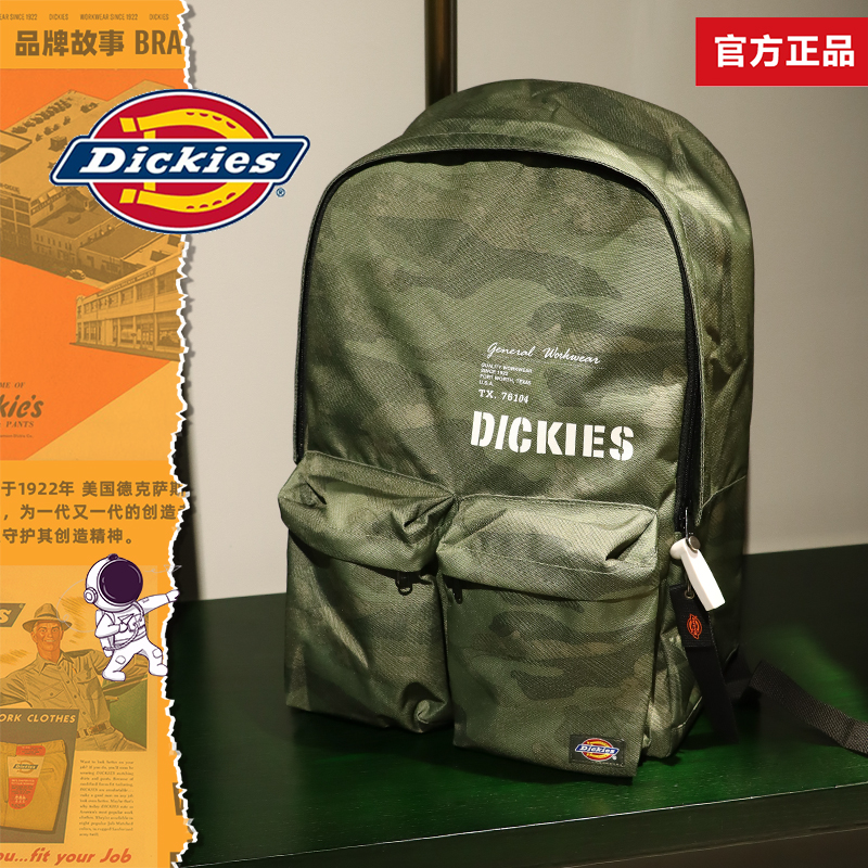 Dickies LOGO印花肩带学生男女款夏新品出行通勤双肩包薄8184-图0