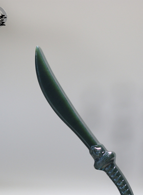 玉德堂天然玉石新疆和田玉青玉苏工宝刀挂件吊坠手玩件塔青玉刀