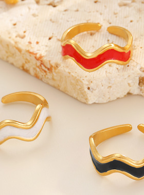 Light French luxury retro drip openings don rub off the ring