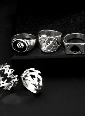 个性创意扑克牌时尚复古关节戒