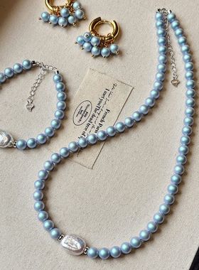 花阁原创异形套装珍珠项链气质