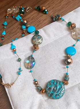 波西米亚贝壳串珠项链海边度假风时尚锁骨链气质百搭高级感饰品女