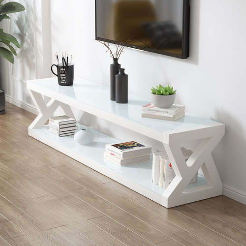 客厅电视柜简约现代小户型家用钢化玻璃茶几组合电视机柜定制定做 - 图0