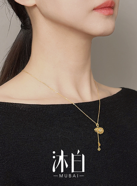 沐白MU镂空葫芦新中式纯银项链