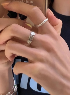 2025新款笑脸开口戒指小众设计